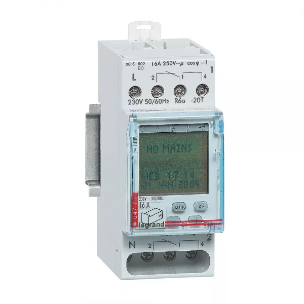 legrand-horloge � cadran digital automatique - pour 2 circuits - 2 modules (092757)