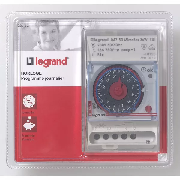 legrand-horloge automatique � cadran analogique programme journalier - 3 modules (092762)