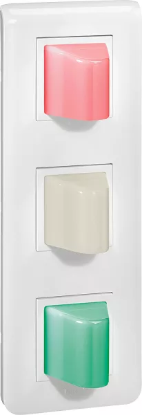 legrand-hublot de couloir appel/pr�sence prog mosaic 3 voyants led rouge/blanc/vert (076676)