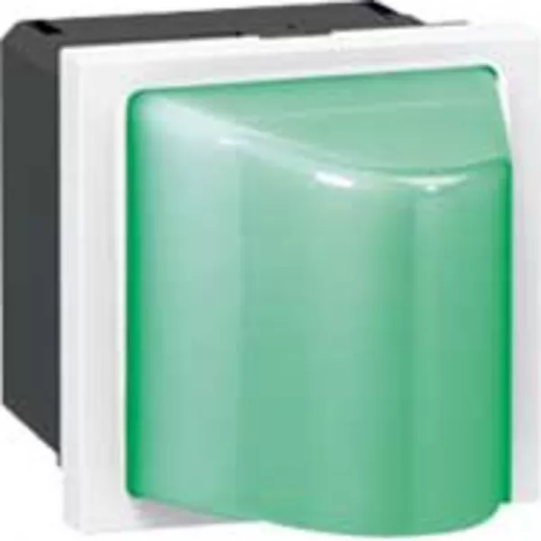 legrand-hublot mosaic 2 modules 12v~ � 24v~ ou 12v= � 24v= pour 0,6w - vert (078562)