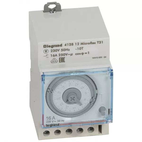 legrand-inter horaire analogique programmable manuel jour horizontal sans r�serve marche (412812)
