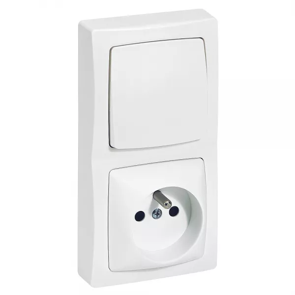 legrand-interrupteur + prise de courant avec terre appareillage saillie - blanc (097626)