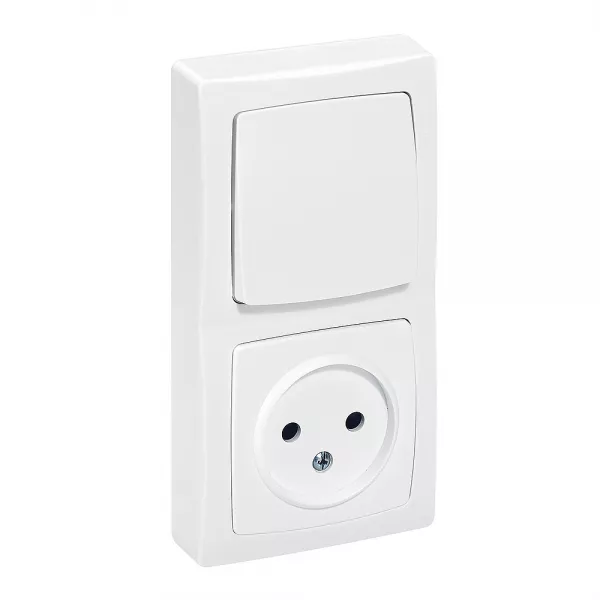 legrand-interrupteur + prise de courant sans terre appareillage saillie - blanc (097625)