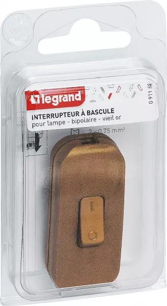 legrand-interrupteur � bascule � touche de couleur vieil or - blister avec gencod (091152)