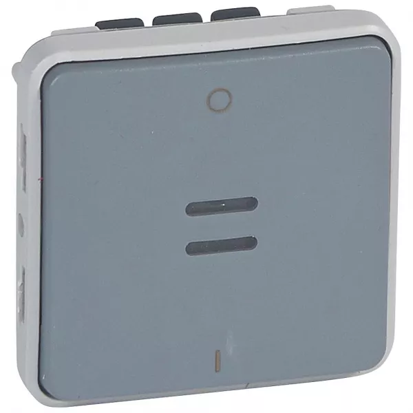 legrand-interrupteur bipolaire lumineux �tanche plexo composable ip55 10ax 250v - gris (069531)