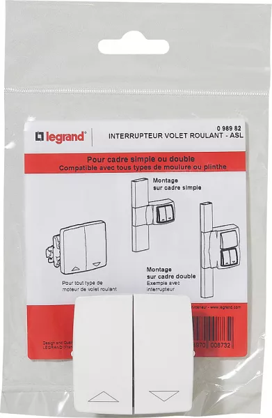 legrand-interrupteur de volets roulants pour moulure appareillage saillie - blanc (098982)