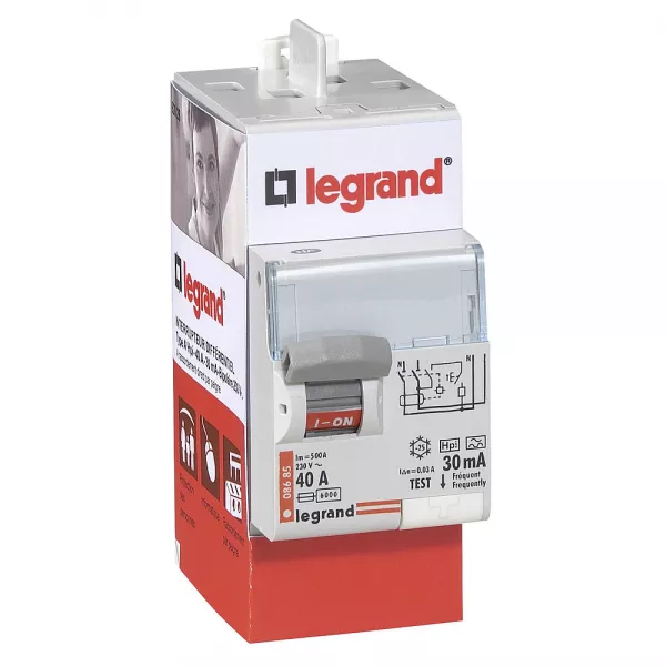 legrand-interrupteur diff�rentiel bipolaire - typef 30ma arriv�e haut/d�part haut 40a (092828)