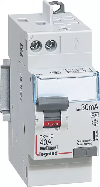 legrand-interrupteur differentiel dx�-id 2p type a 30ma arriv�e/d�part haut auto 40a (092898)