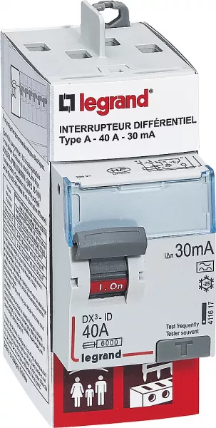 legrand-interrupteur diff�rentiel dx�-id 2p type a 30ma arriv�e haut/d�part haut 40a (092836)