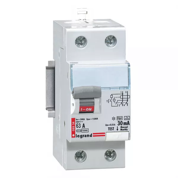 legrand-interrupteur diff�rentiel dx�-id 2p type ac 30ma arriv�e haut/d�part bas 63a (092841)
