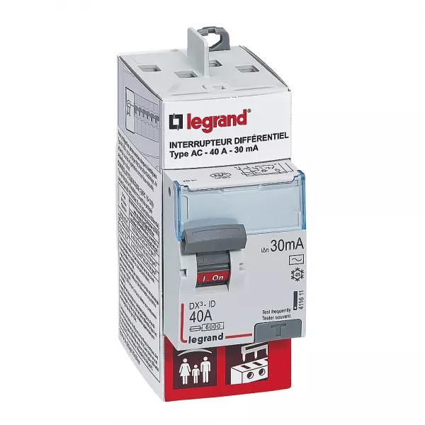 legrand-interrupteur diff�rentiel dx�-id 2p type ac 30ma arriv�e haut/d�part haut 40a (092840)