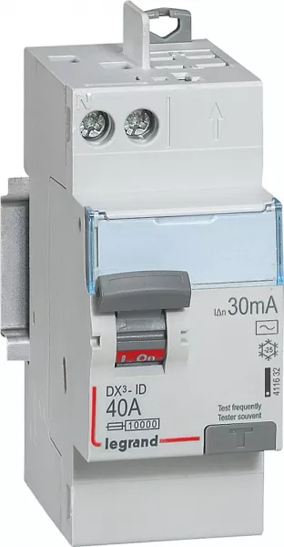 legrand-interrupteur differentiel dx�-id 2p type ac 30ma arriv�e haut/d�part haut 40a (092896)