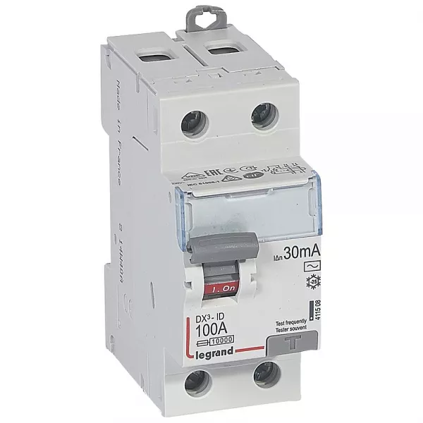 legrand-interrupteur diff�rentiel dx�-id haut/bas vis - 2p 230v~ 100a typeac 30ma -2 mod (411508)