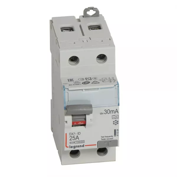 legrand-interrupteur diff�rentiel dx�-id haut/bas vis - 2p 230v~ 25a typea 30ma - 2 mod (411554)