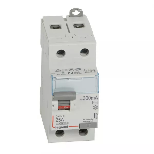 legrand-interrupteur diff�rentiel dx�-id haut/bas vis - 2p 230v~ 25a typeac 300ma -2 mod (411524)