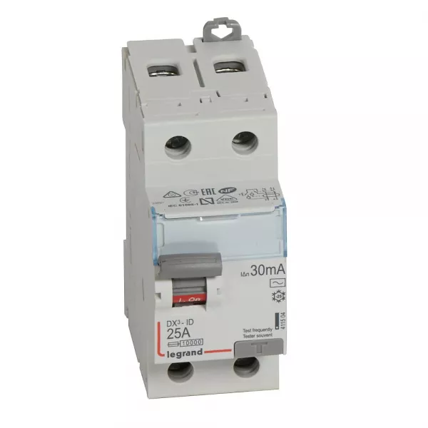 legrand-interrupteur diff�rentiel dx�-id haut/bas vis - 2p 230v~ 25a typeac 30ma - 2 mod (411504)