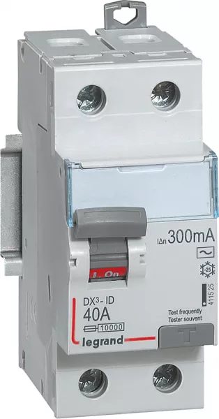 legrand-interrupteur diff�rentiel dx�-id haut/bas vis - 2p 230v~ 40a typeac 300ma -2 mod (411525)