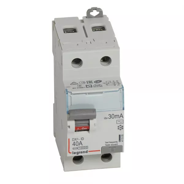 legrand-interrupteur diff�rentiel dx�-id haut/bas vis - 2p 230v~ 40a typeac 30ma - 2 mod (411505)