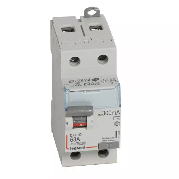 legrand-interrupteur diff�rentiel dx�-id haut/bas vis - 2p 230v~ 63a typeac 300ma -2 mod (411526)