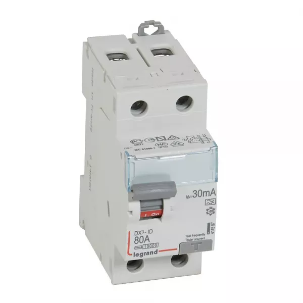 legrand-interrupteur diff�rentiel dx�-id haut/bas vis - 2p 230v~ 80a typea 30ma - 2 mod (411557)