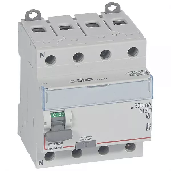 legrand-interrupteur diff�rentiel dx�-id haut/bas vis - 4p 400v~ 63a ac 300ma s - 4 mod (411669)