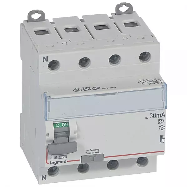 legrand-interrupteur diff�rentiel dx�-id haut/bas vis - 4p 400v~ 80a typea 30ma - 4 mod (411677)