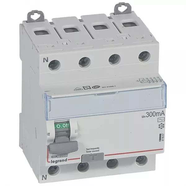 legrand-interrupteur diff�rentiel dx�-id haut/bas vis - 4p 400v~ 80a typeac 300ma -4 mod (411667)