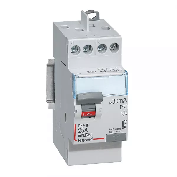 legrand-interrupteur diff�rentiel dx�-id haut/haut vis - 2p 230v~ 25a typeac 30ma -2 mod (411610)