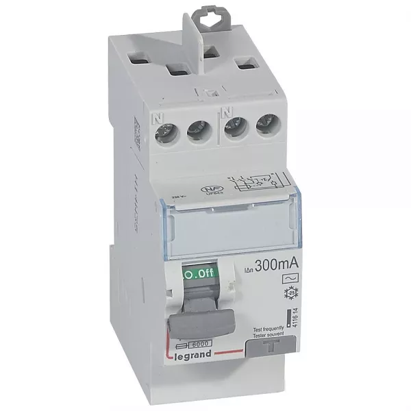 legrand-interrupteur diff�rentiel dx�-id haut/haut vis - 2p 230v~ 40a ac 300ma - 2 mod (411614)