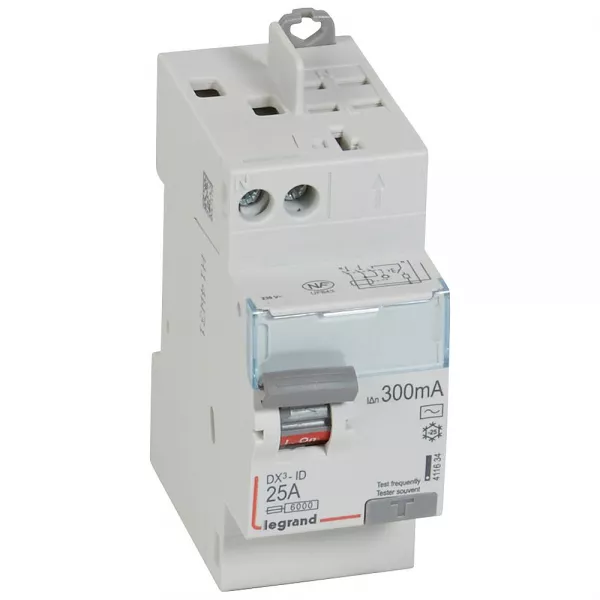 legrand-interrupteur diff�rentiel dx�-id haut vis/haut auto 2p 230v~ 25a ac 300ma -2 mod (411634)