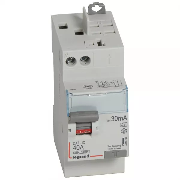 legrand-interrupteur diff�rentiel dx�-id haut vis/haut auto 2p 230v~ 40a a 30ma - 2 mod (411638)