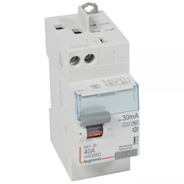 legrand-interrupteur diff�rentiel dx�-id haut vis/haut auto 2p 230v~ 40a f 30ma - 2 mod (411644)