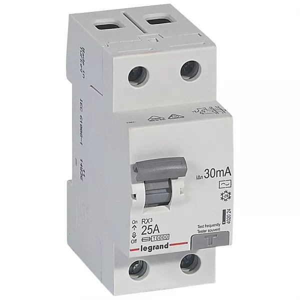 legrand-interrupteur diff�rentiel rx 2p 230v~ 25a typeac 30ma - 2 modules (402024)