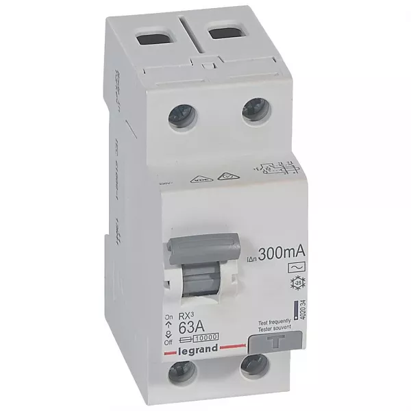 legrand-interrupteur diff�rentiel rx 2p 230v~ 63a typeac 300ma - 2 modules (402034)