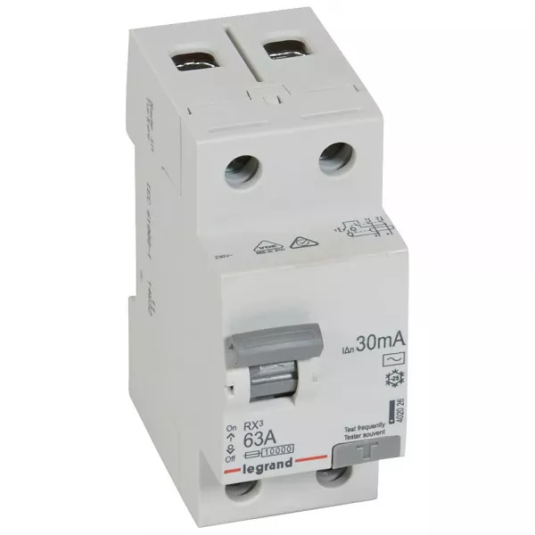 legrand-interrupteur diff�rentiel rx 2p 230v~ 63a typeac 30ma - 2 modules (402026)