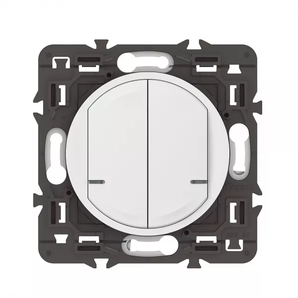 legrand-interrupteur double avec neutre connect� c�liane with netatmo sans plaque blanc (067722a)