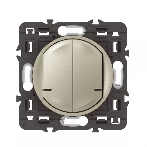 legrand-interrupteur double avec neutre connect� c�liane with netatmo sans plaque titane (067772a)