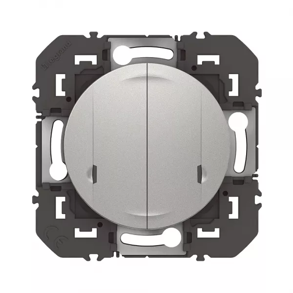 legrand-interrupteur double avec neutre connect� dooxie with netatmo sans plaque alu (600182a)