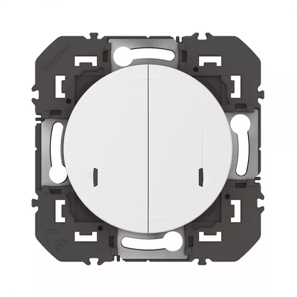 legrand-interrupteur double avec neutre connect� dooxie with netatmo sans plaque blanc (600082a)