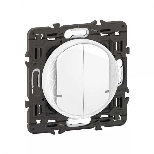 legrand-interrupteur filaire double c�liane with netatmo avec neutre - blanc (cb0416)