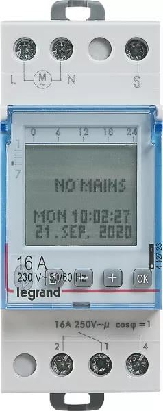legrand-interrupteur horaire annuel programmable bluetooth 230v~ - 2 sorties 16a (412726)