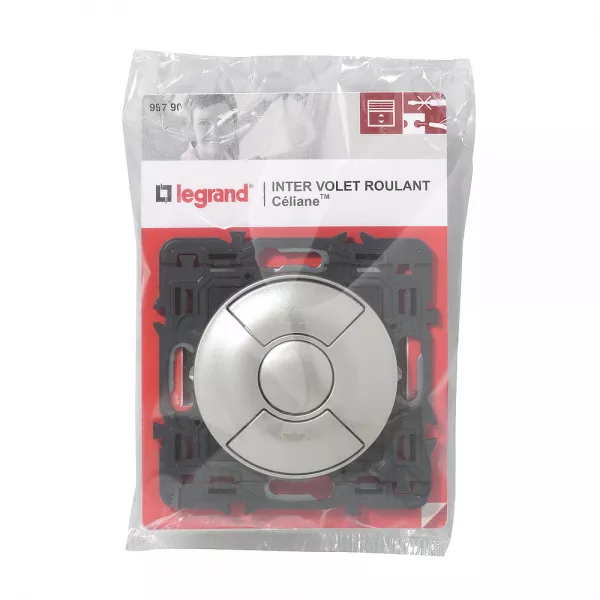 legrand-interrupteur individuel de volets roulants c�liane - titane avec support (099790)
