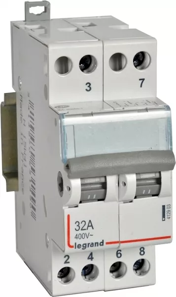 legrand-interrupteur-inverseur double va-et-vient � point milieu 250v~ - 2 modules din (412903)