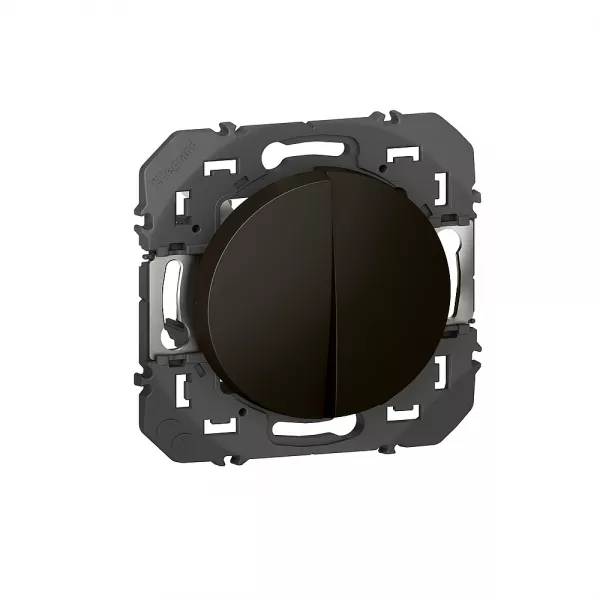 legrand-interrupteur ou va-et-vient 10ax + poussoir 6a dooxie finition noir (095266)