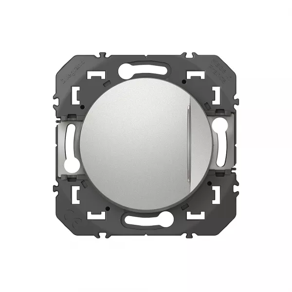 legrand-interrupteur ou va-et-vient avec voyant t�moin dooxie 10ax 250v~ finition alu (600109)
