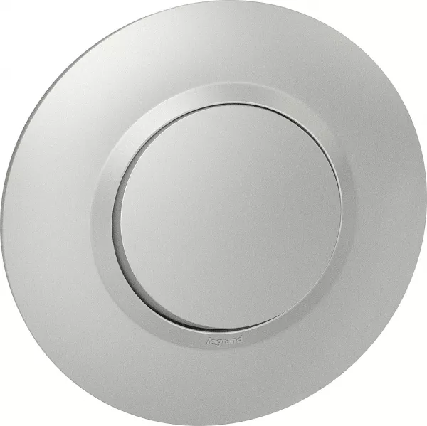 legrand-interrupteur ou va-et-vient dooxie complet avec plaque d�co - aluminium (095080)