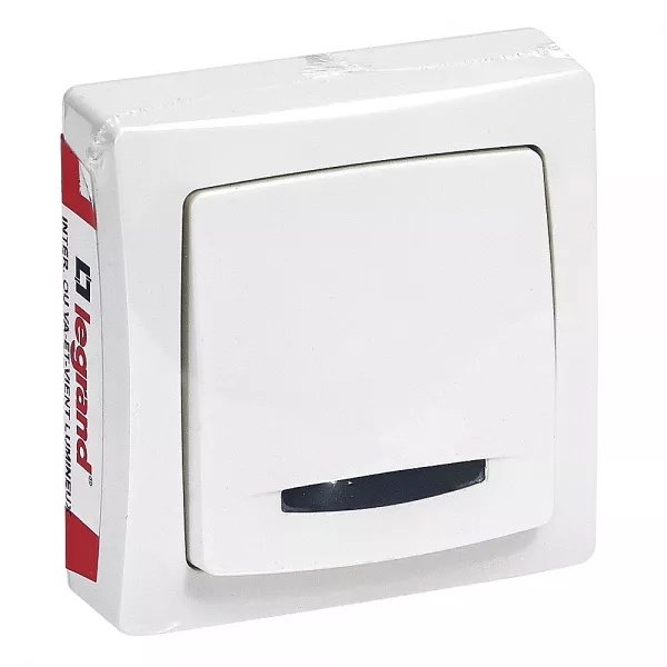 legrand-interrupteur ou va-et-vient lumineux avec voyant appareillage saillie - blanc (097603)