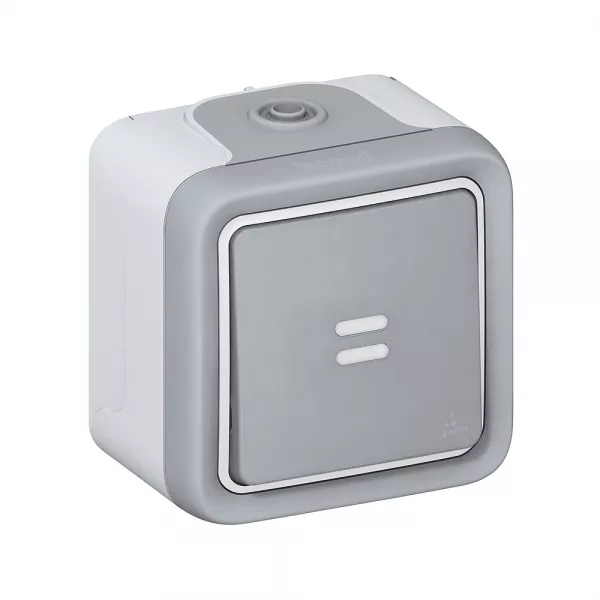 legrand-interrupteur ou va-et-vient lumineux �tanche plexo complet saillie - gris (069903)