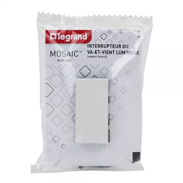 legrand-interrupteur ou va-et-vient lumineux voyant mosaic easy-led 10a 1 module - blanc (099402)