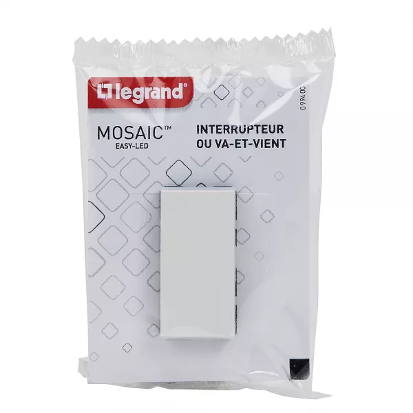 legrand-interrupteur ou va-et-vient mosaic easy-led 10a 1 module - blanc (099400)